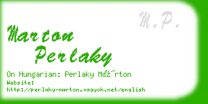 marton perlaky business card